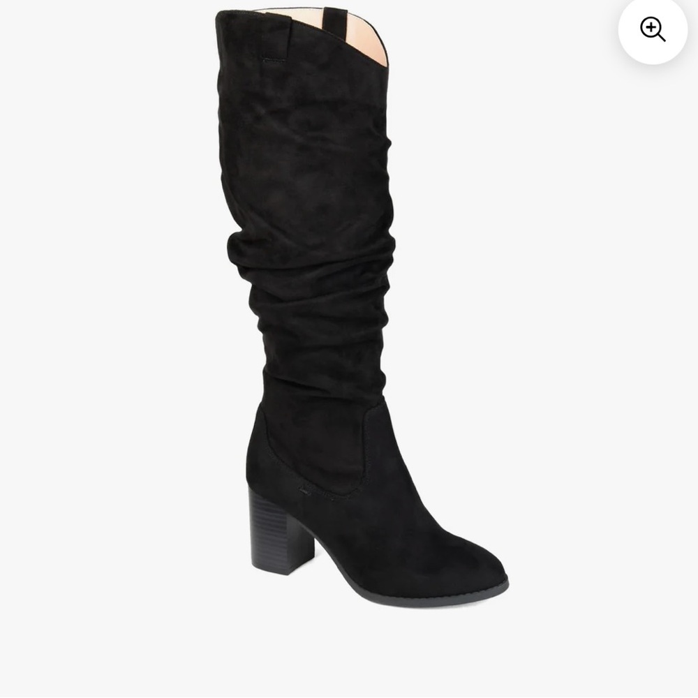 Journee Collection Black Slouchy Heeled Boots